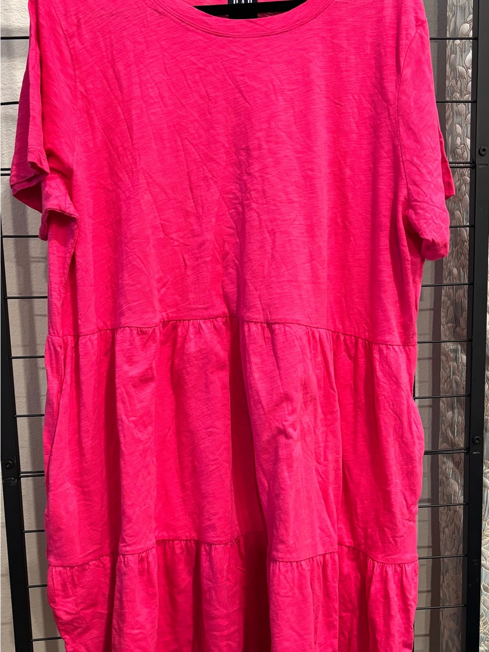 GAP Women’s Tiered Cotton Dress - Hot Pink